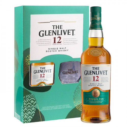 The Glenlivet - 12 Year Old - Double Oak - 700ml (Gift Set) | Single Malt Scotch Whisky