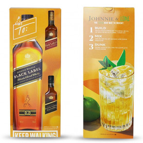 Johnnie Walker - Black Label 700ml + 200ml Gifting Kit | Blended Scotch Whisky