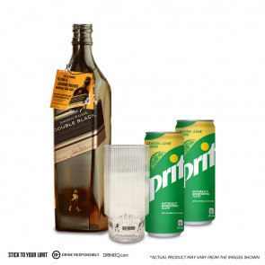 Johnnie Walker - Double Black - 1L with FREE Highball Glass and 2 Sprites in Can
